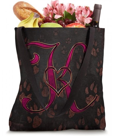 Paw Print Letter K Rose Pet Dog Cat Animal Heart Love Name Tote Bag $13.11 Totes