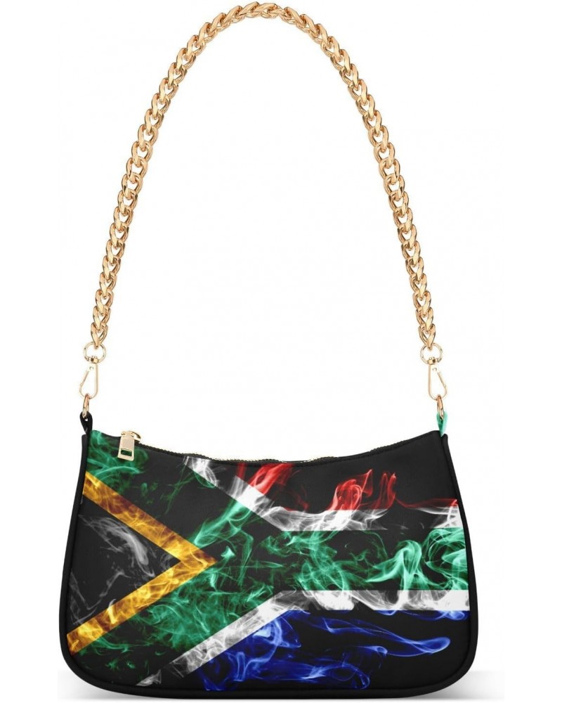 Patriot Shoulder Bag South African Flag Fire Women Clutch Handbag Shoulder Purch Boho Bag Date Chain Bag Country Flag Tote Ba...