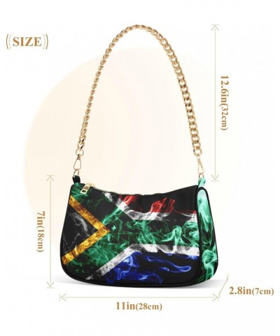 Patriot Shoulder Bag South African Flag Fire Women Clutch Handbag Shoulder Purch Boho Bag Date Chain Bag Country Flag Tote Ba...