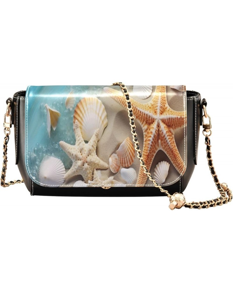 Lavender Crossbody Bags for Women, Pu Leather Shoulder Handbag, Women Leather Shoulder Bag Starfish-2 $24.07 Crossbody Bags