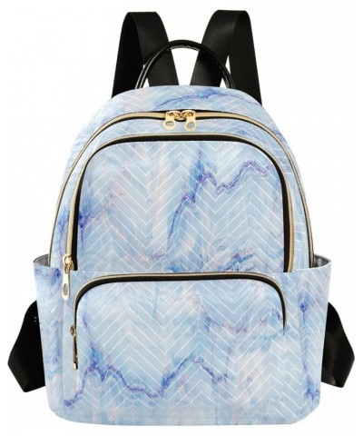 Fashion Backpack Mini Backpack Purse Casual Daily Backpack Pastel Blue Marble Natural for Travel for College Work Medium $16....