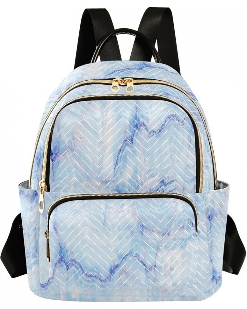 Fashion Backpack Mini Backpack Purse Casual Daily Backpack Pastel Blue Marble Natural for Travel for College Work Medium $16....