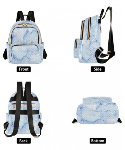 Fashion Backpack Mini Backpack Purse Casual Daily Backpack Pastel Blue Marble Natural for Travel for College Work Medium $16....