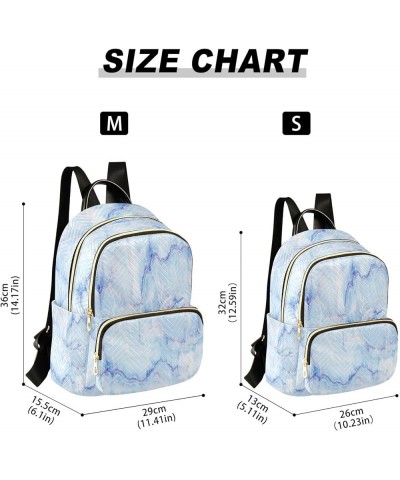 Fashion Backpack Mini Backpack Purse Casual Daily Backpack Pastel Blue Marble Natural for Travel for College Work Medium $16....