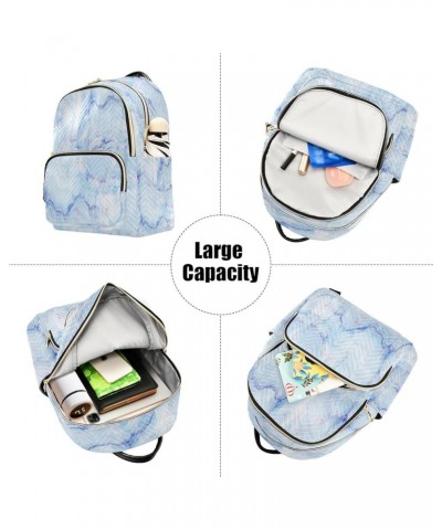 Fashion Backpack Mini Backpack Purse Casual Daily Backpack Pastel Blue Marble Natural for Travel for College Work Medium $16....