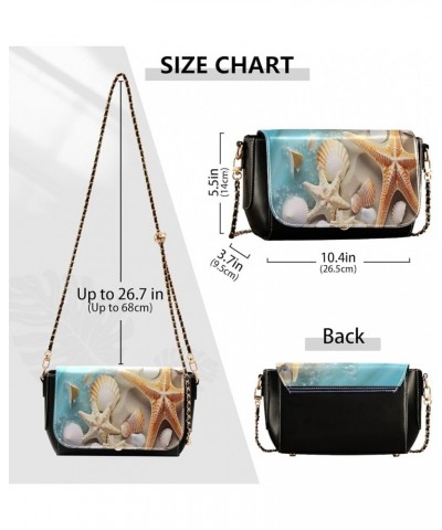 Lavender Crossbody Bags for Women, Pu Leather Shoulder Handbag, Women Leather Shoulder Bag Starfish-2 $24.07 Crossbody Bags