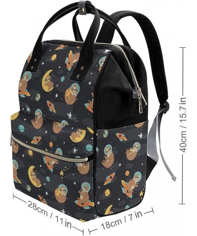 Space Pattern with Funny Sloth Backpack Work Business, Travel Rucksack Daypack for Adults Women, Handbag,Black Space Pattern ...