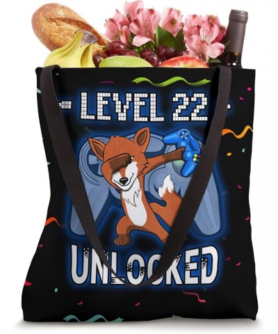 Level 22 Unlocked - Funny Dabbing Fox Gamer 22nd Birthday Tote Bag $11.98 Totes