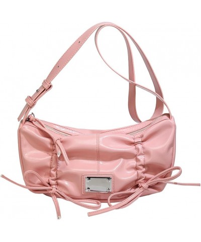 Bow Purse Y2K Aesthetic Crossbody Bag Trendy Shoulder Bag Purse for Women Fashion PU Leather Hobo Bag Pink $10.08 Shoulder Bags