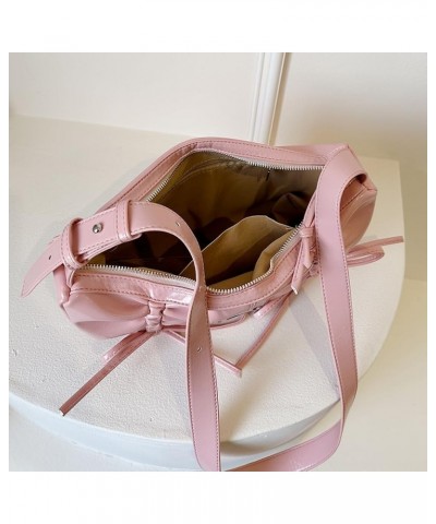 Bow Purse Y2K Aesthetic Crossbody Bag Trendy Shoulder Bag Purse for Women Fashion PU Leather Hobo Bag Pink $10.08 Shoulder Bags