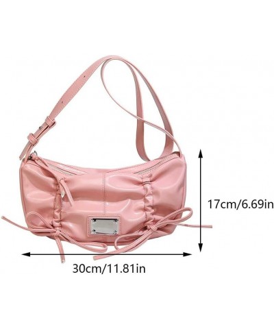 Bow Purse Y2K Aesthetic Crossbody Bag Trendy Shoulder Bag Purse for Women Fashion PU Leather Hobo Bag Pink $10.08 Shoulder Bags