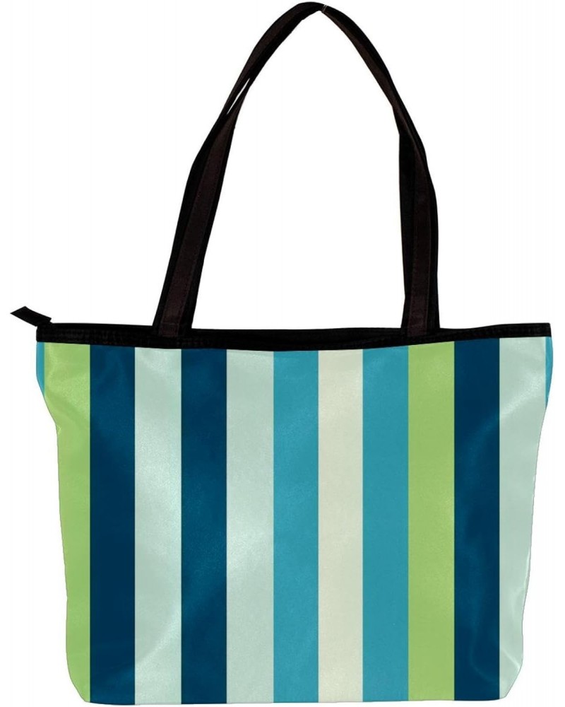 The Tote Bag For Women,Purses For Women,Handbags For Women,Blue Gradient Colorful Stripes Handbags $13.62 Totes