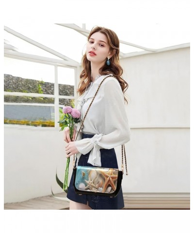 Lavender Crossbody Bags for Women, Pu Leather Shoulder Handbag, Women Leather Shoulder Bag Starfish-2 $24.07 Crossbody Bags