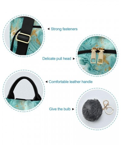 Turquoise Wave Marble Women Backpack Purse Anti-theft Lightweight Shoulder Bag $16.80 Backpacks