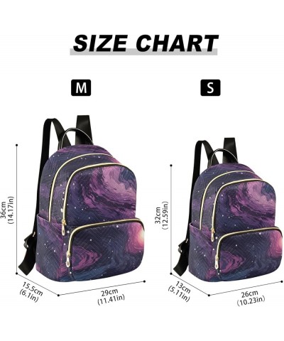 Abstract Purple Starry Sky Fashion Backpack Purse for Women, Casual Daypacks, Ladies Gift for Traveling Hiking Multicolor Sma...