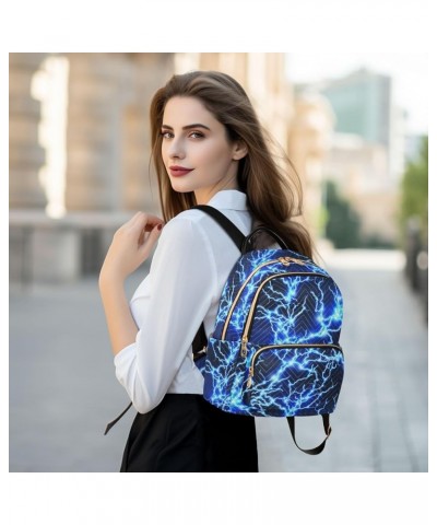 Lightning Blue Mini Backpack Fashion Backpack Purse for Women,Handbag Shoulder Bag Casual Daypack, Ladies Gift for College Wo...