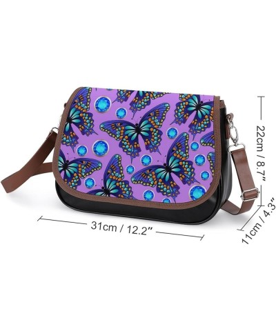 Women's Faux Leather Large Flap Crossbody Purse Handbag Shoulder Bag for Travel Pattern (806) $22.54 Shoulder Bags