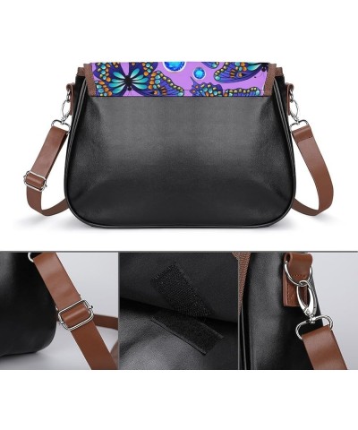 Women's Faux Leather Large Flap Crossbody Purse Handbag Shoulder Bag for Travel Pattern (806) $22.54 Shoulder Bags