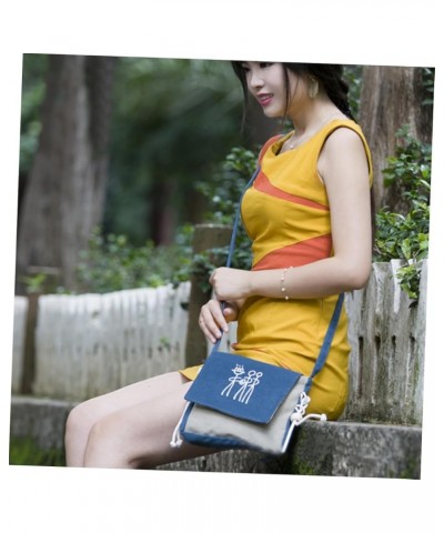 Canvas Shoulder Bag Across Body Bag for Women Crossbody Bags for Women Chinese Vintage Style Shoulder Navy $11.39 Shoulder Bags