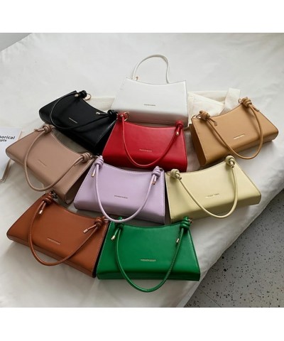 Multiple Colors of PU Fashionable Underarm Bag Simple Versatile Shoulder Bag Handbag Crossbody Bag 2024 Purple $17.09 Shoulde...