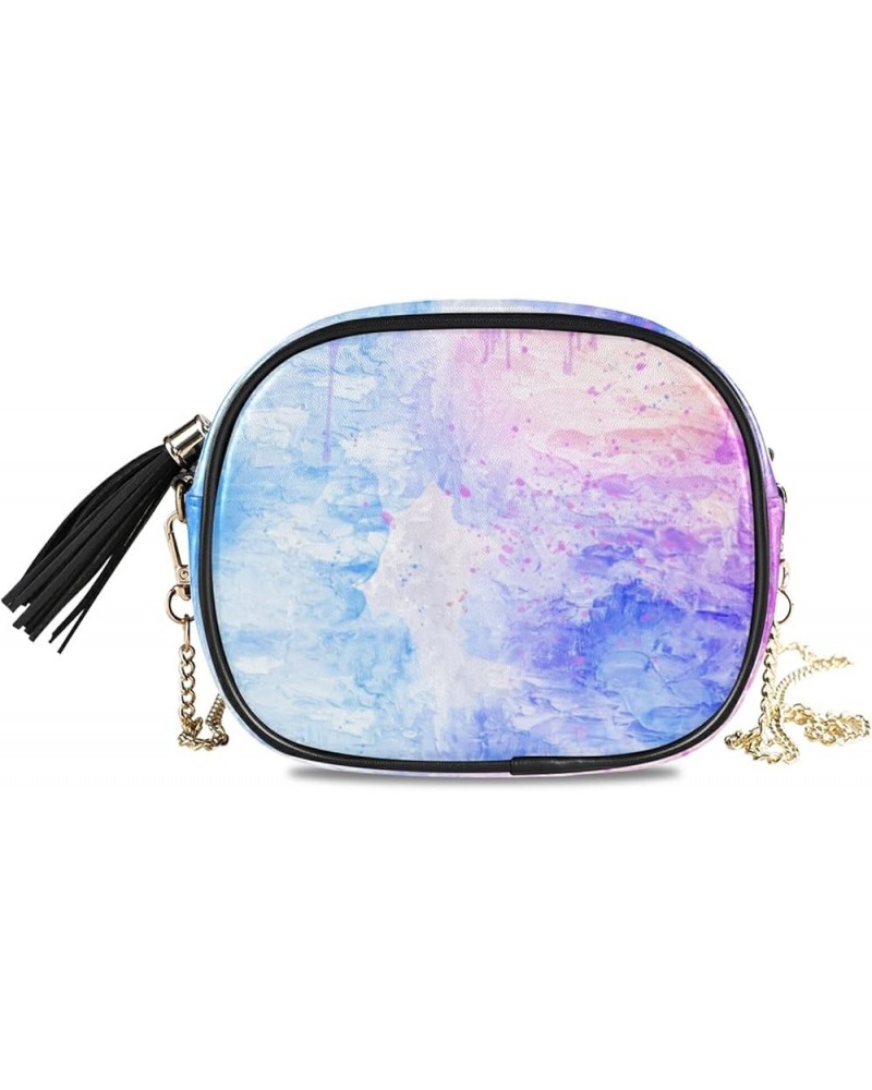 Shoulder Crossbody Bag With Metal Chain Strap for Women Girl Galaxy Starry Sky Women's Wallet One Size Blue Splash Ink $16.78...