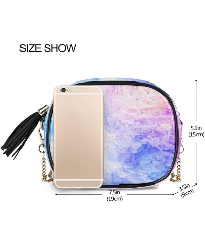 Shoulder Crossbody Bag With Metal Chain Strap for Women Girl Galaxy Starry Sky Women's Wallet One Size Blue Splash Ink $16.78...