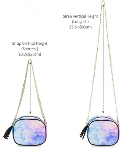 Shoulder Crossbody Bag With Metal Chain Strap for Women Girl Galaxy Starry Sky Women's Wallet One Size Blue Splash Ink $16.78...