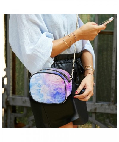 Shoulder Crossbody Bag With Metal Chain Strap for Women Girl Galaxy Starry Sky Women's Wallet One Size Blue Splash Ink $16.78...