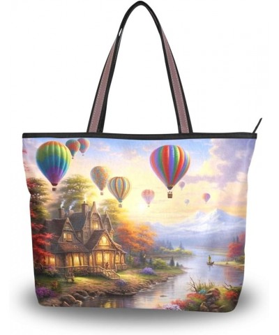 Women Tote Bags Hot Air Balloon Landscape Top Handle Satchel Handbags Shoulder Bag for Shopping 20848137 Hot Air Balloon $10....