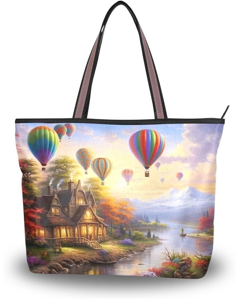 Women Tote Bags Hot Air Balloon Landscape Top Handle Satchel Handbags Shoulder Bag for Shopping 20848137 Hot Air Balloon $10....