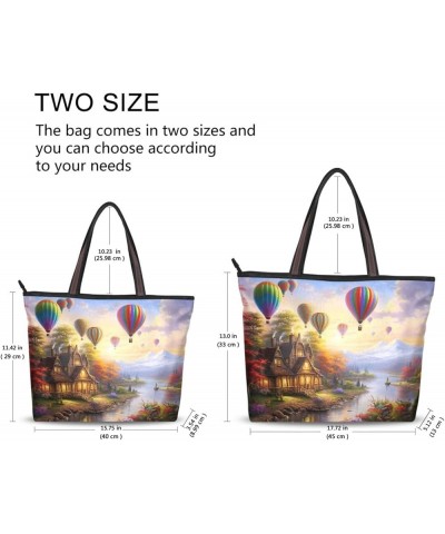 Women Tote Bags Hot Air Balloon Landscape Top Handle Satchel Handbags Shoulder Bag for Shopping 20848137 Hot Air Balloon $10....