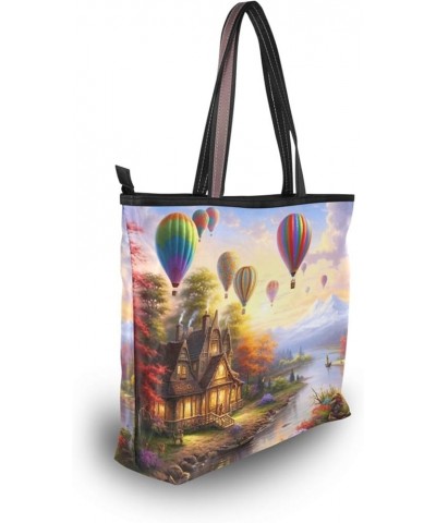 Women Tote Bags Hot Air Balloon Landscape Top Handle Satchel Handbags Shoulder Bag for Shopping 20848137 Hot Air Balloon $10....