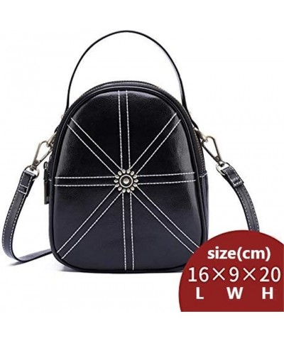 Women's Bag Fashion Leather Shoulder Bag Mini Leather Bag Ladies Leisure Retro Shoulder Bag Black $31.98 Shoulder Bags