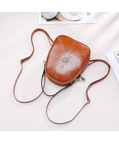 Women's Bag Fashion Leather Shoulder Bag Mini Leather Bag Ladies Leisure Retro Shoulder Bag Black $31.98 Shoulder Bags