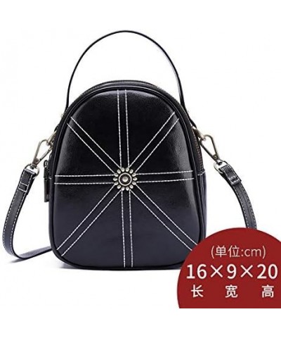 Women's Bag Fashion Leather Shoulder Bag Mini Leather Bag Ladies Leisure Retro Shoulder Bag Black $31.98 Shoulder Bags