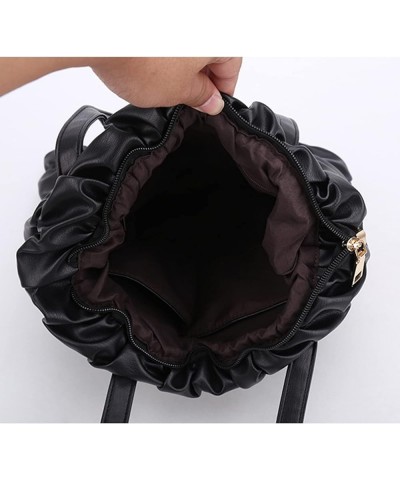 Women'S Vintage Tote Bags Pleated Inflatable Work Shoulder Bags Tan $17.11 Totes