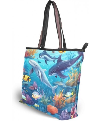 Tote Bag for Women with Zipper,Polyester Tote Purse Holiday Tote Bag Work Handbag Women Gift 7 $10.04 Totes