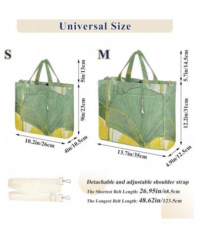 Vintage Leaf Golden Shoulder Handbag for Women Shopping Tote Bag Tote Bags Aesthetic Large Crossbody Tropical Ginkgo Biloba L...