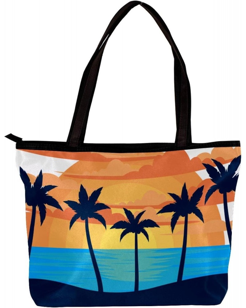 Handbag Sunset Palmier Size: 11.8x4.1x15.4 inches storage bag Handbag $10.65 Handbags