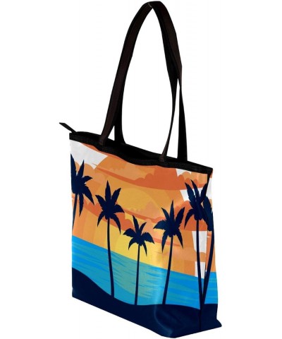 Handbag Sunset Palmier Size: 11.8x4.1x15.4 inches storage bag Handbag $10.65 Handbags