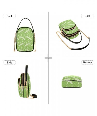 Cell Phone Purse Lizard Green Doodle Crossbody Handbag Durable Shoulder Bag Sturdy Travel Pouch Compact Chic Bag for Women Da...