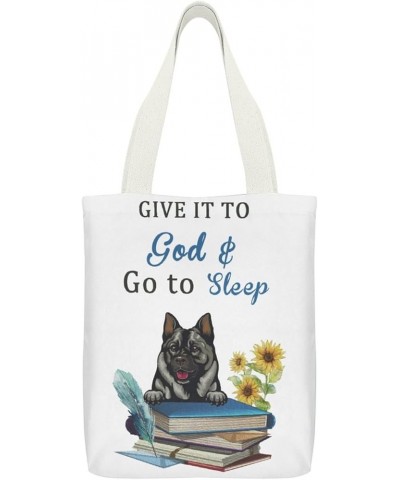 Canvas Tote Bag for Women With Zipper 13x15 In Dog Give It To God for Women Grocery Shopping Gift Bag Style-5 $10.19 Totes