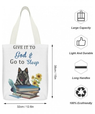 Canvas Tote Bag for Women With Zipper 13x15 In Dog Give It To God for Women Grocery Shopping Gift Bag Style-5 $10.19 Totes