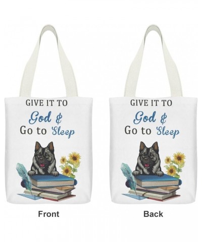 Canvas Tote Bag for Women With Zipper 13x15 In Dog Give It To God for Women Grocery Shopping Gift Bag Style-5 $10.19 Totes