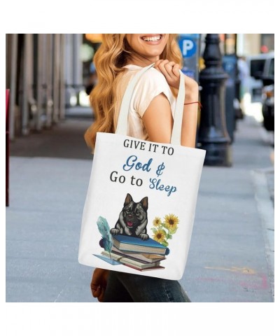 Canvas Tote Bag for Women With Zipper 13x15 In Dog Give It To God for Women Grocery Shopping Gift Bag Style-5 $10.19 Totes