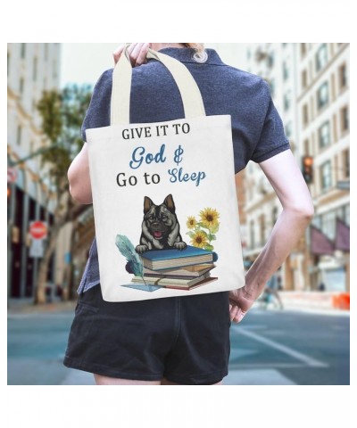 Canvas Tote Bag for Women With Zipper 13x15 In Dog Give It To God for Women Grocery Shopping Gift Bag Style-5 $10.19 Totes