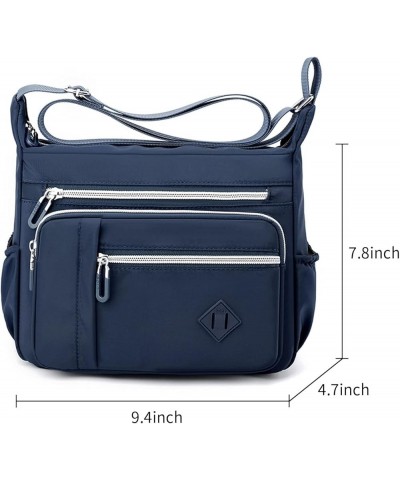 Crossbody Purses for Women Nylon Anti Theft Travel Handbags Multipockets Shoulder Bags Navy Blue $22.57 Totes