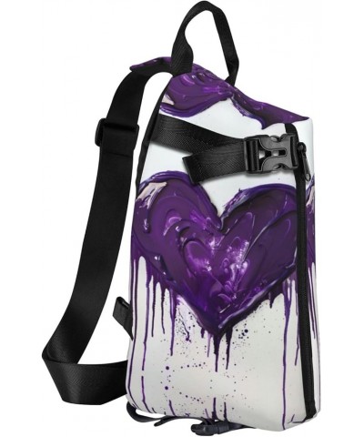 Poppy Flowers Print Unisex Casual Tactical Daypack Versatile Crossbody Backpack Sling Shoulder Pack Purple Love One Size $15....