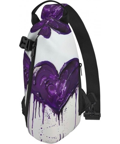 Poppy Flowers Print Unisex Casual Tactical Daypack Versatile Crossbody Backpack Sling Shoulder Pack Purple Love One Size $15....