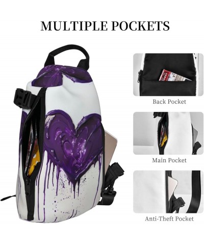 Poppy Flowers Print Unisex Casual Tactical Daypack Versatile Crossbody Backpack Sling Shoulder Pack Purple Love One Size $15....